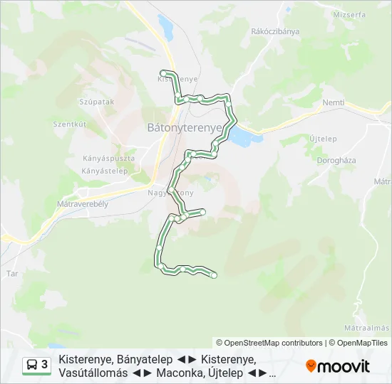 3 Bus Line Map
