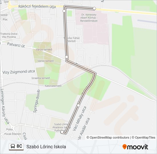 8C autóbusz Vonal Térkép