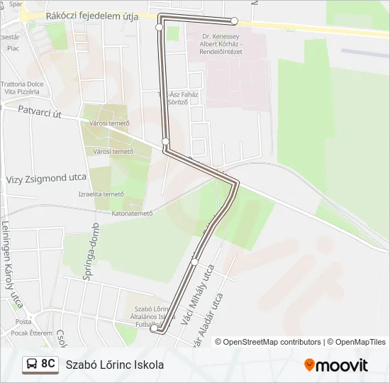 8C Bus Line Map