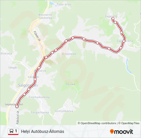 1 Bus Line Map