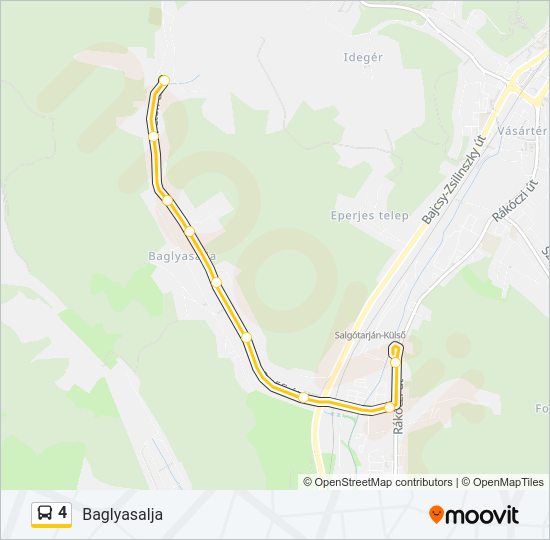 4 autóbusz Vonal Térkép