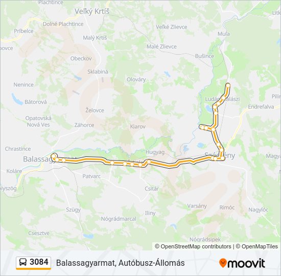 3084 autóbusz Vonal Térkép