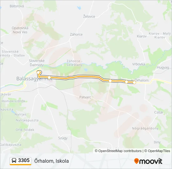 3305 autóbusz Vonal Térkép