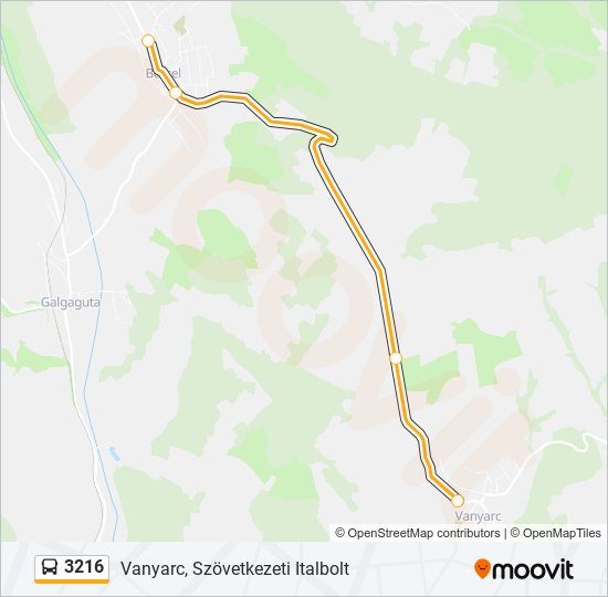3216 autóbusz Vonal Térkép