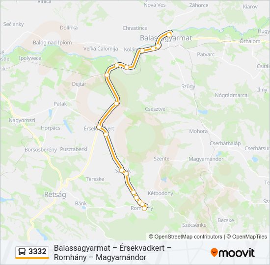 3332 autóbusz Vonal Térkép