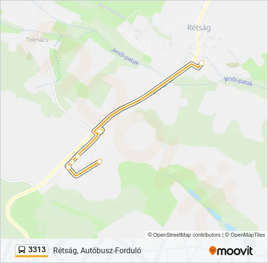 3313 Bus Line Map