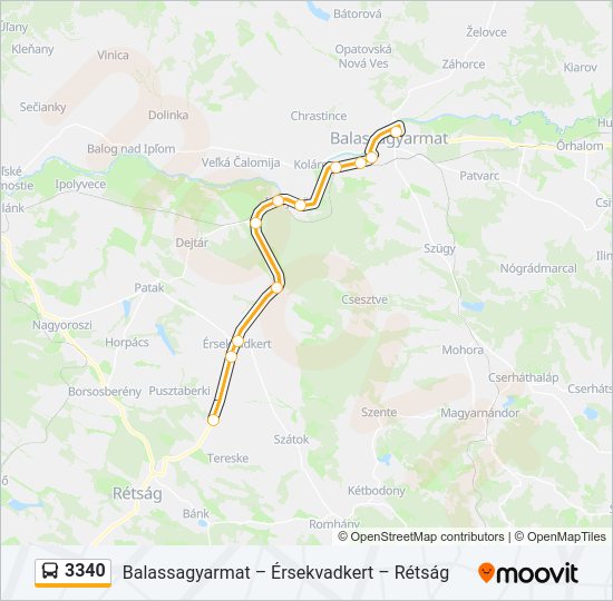 3340 autóbusz Vonal Térkép