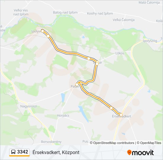 3342 autóbusz Vonal Térkép