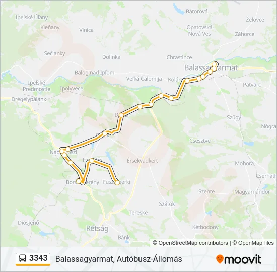 3343 Bus Line Map