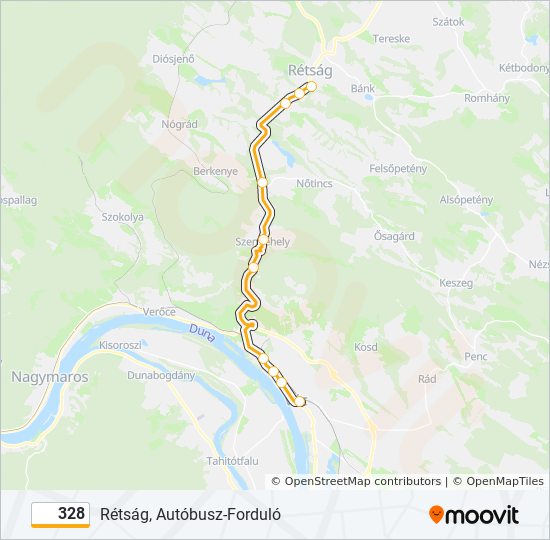 328 Route: Schedules, Stops & Maps - Rétság, Autóbusz-Forduló (Updated)