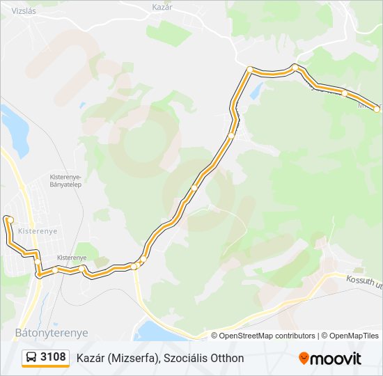 3108 autóbusz Vonal Térkép