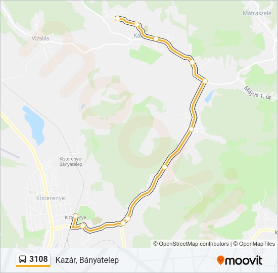 3108 autóbusz Vonal Térkép