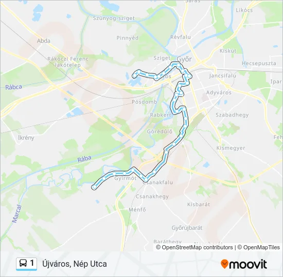 1 Bus Line Map