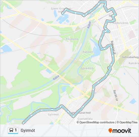 1 bus Line Map