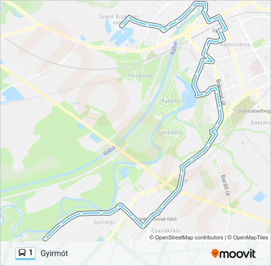 1 Bus Line Map