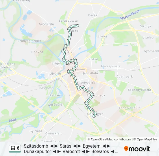 6 Bus Line Map
