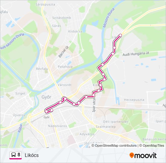 8 bus Line Map