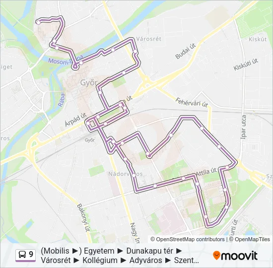 9 Bus Line Map