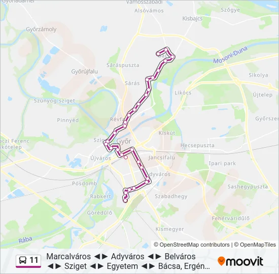 11 Bus Line Map