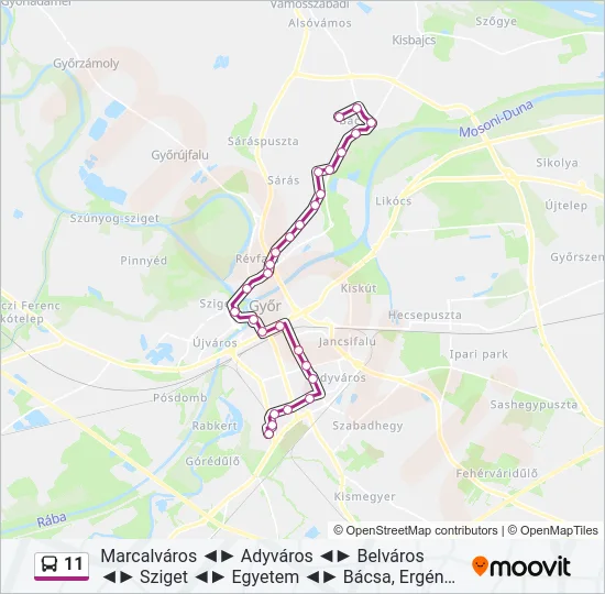 11 Bus Line Map