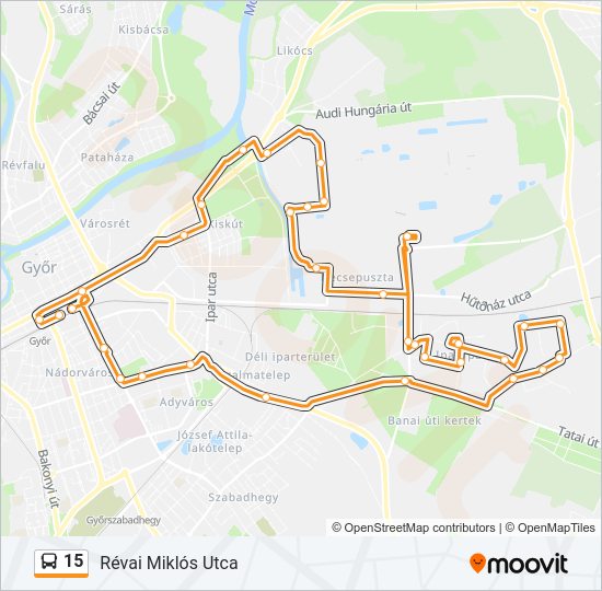 15 autóbusz Vonal Térkép