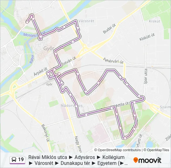 19 Bus Line Map