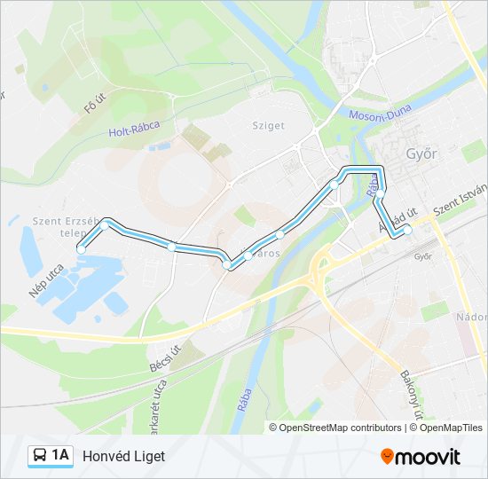 1A autóbusz Vonal Térkép