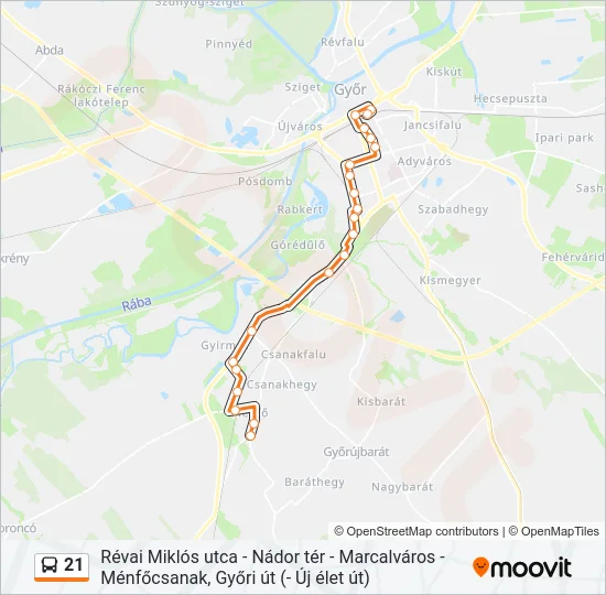 21 Bus Line Map