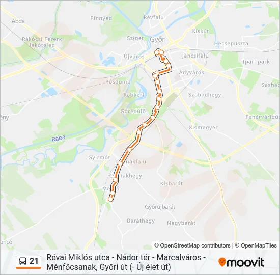 21 Bus Line Map