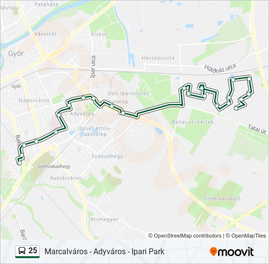 25 autóbusz Vonal Térkép