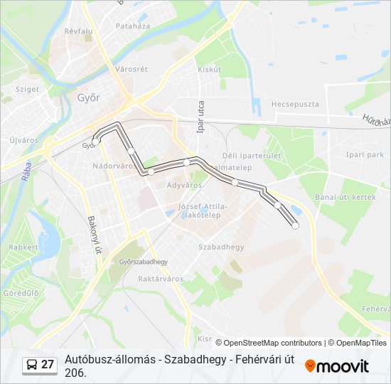 27 autóbusz Vonal Térkép