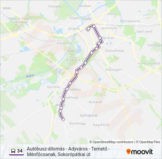 34 Bus Line Map