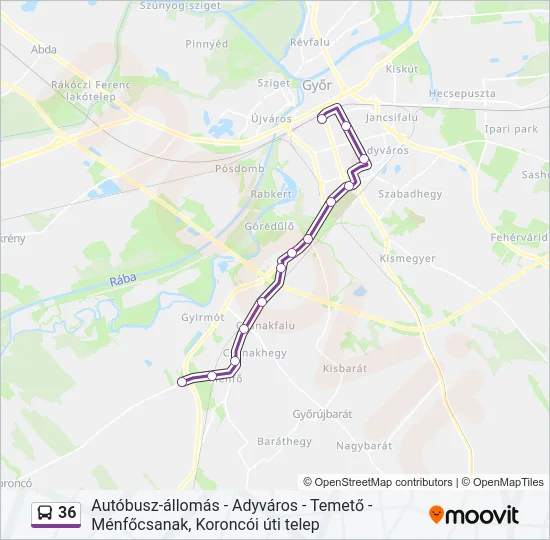 36 Bus Line Map