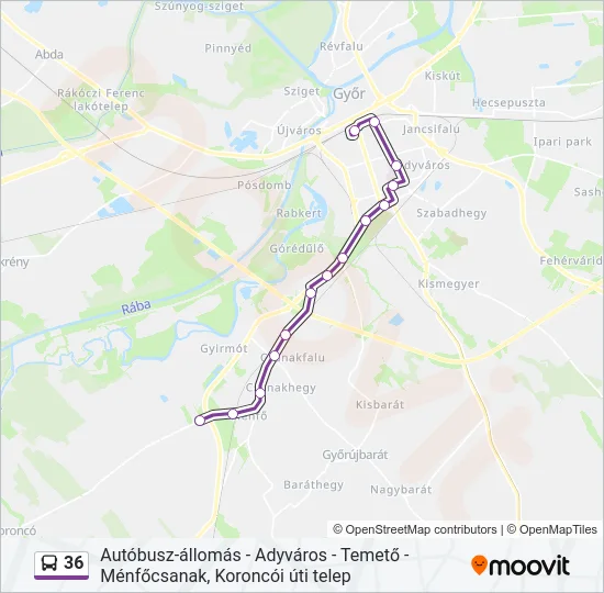 36 Bus Line Map