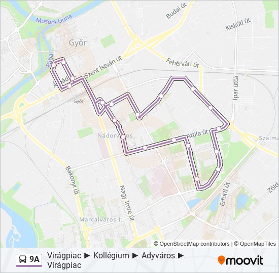 9A bus Line Map