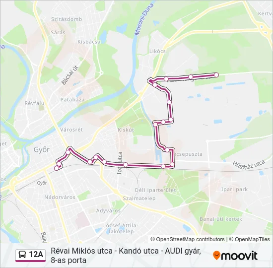 12A Bus Line Map