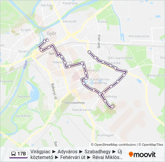 17B Bus Line Map
