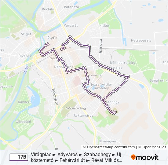 17B bus Line Map