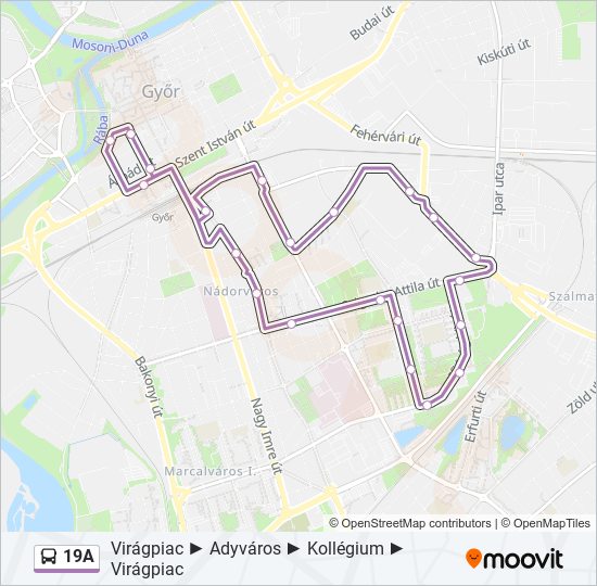 19A bus Line Map