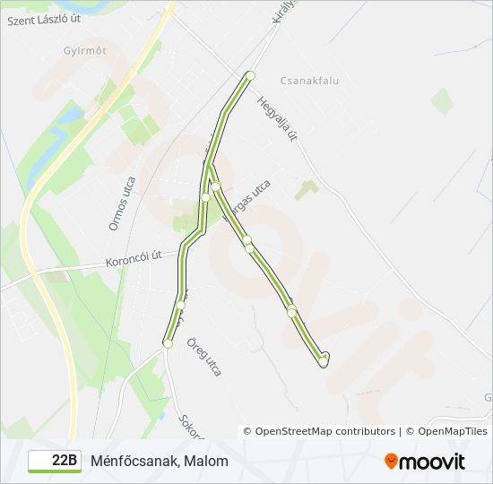 22B bus Line Map