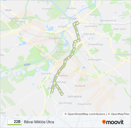 22B bus Line Map