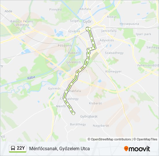 22Y bus Line Map