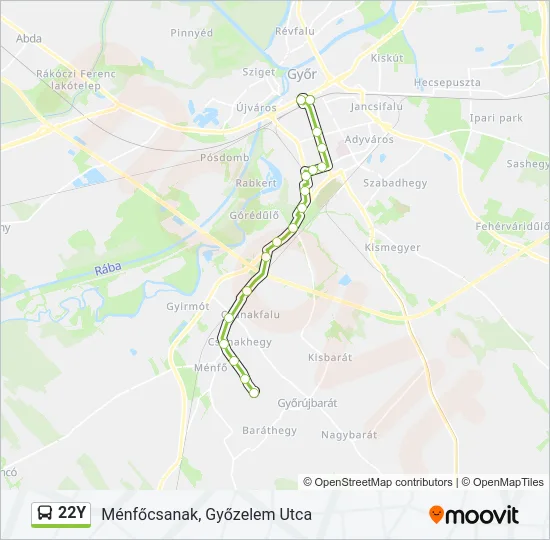 22Y Bus Line Map