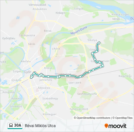 30A Bus Line Map