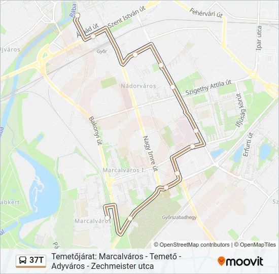 37T Bus Line Map