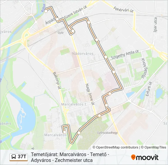 37T Bus Line Map