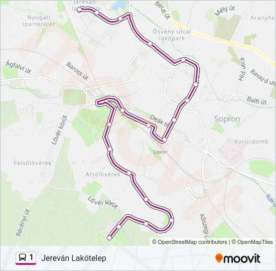 1 Bus Line Map