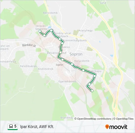 5 Bus Line Map