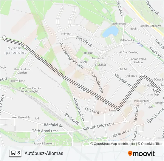 8 Bus Line Map