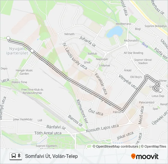 8 Bus Line Map